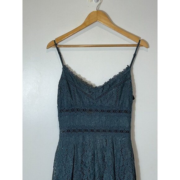 NSR Blue Crochet Lace Sleeveless Midi Dress For Women Size Medium - Picture 3 of 10